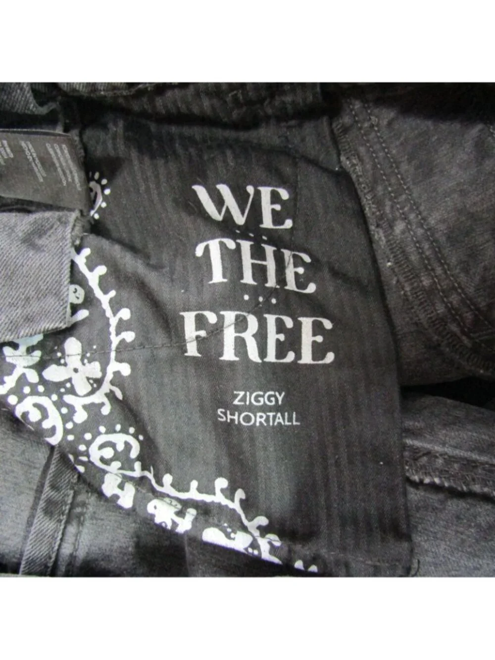 Free People We The Free Ziggy Shortall Denim Overalls Shorts Black Size S Boho